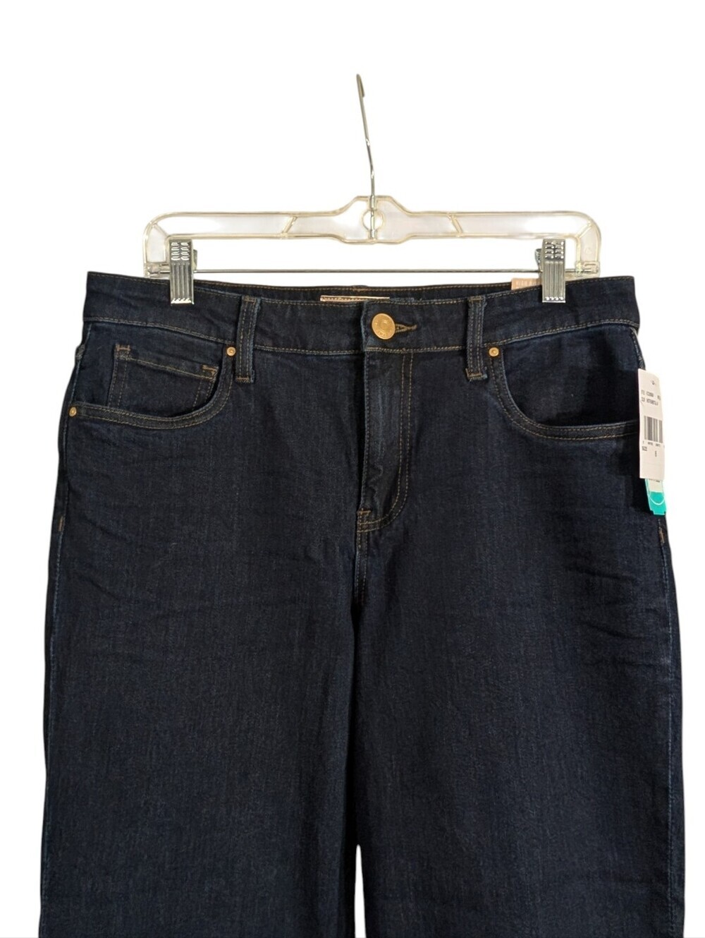 KUT From The Kloth Reese High Rise Crop Straight Leg Jeans NWT Dark Wash Size 6 - Picture 3 of 12